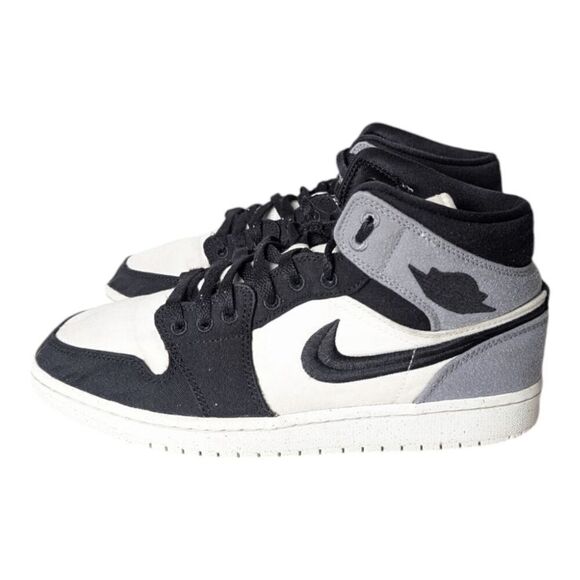 NIKE Air Jordan 1 Mid SE "Light Steal Grey" Sneakers Size 9 - Picture 2 of 11